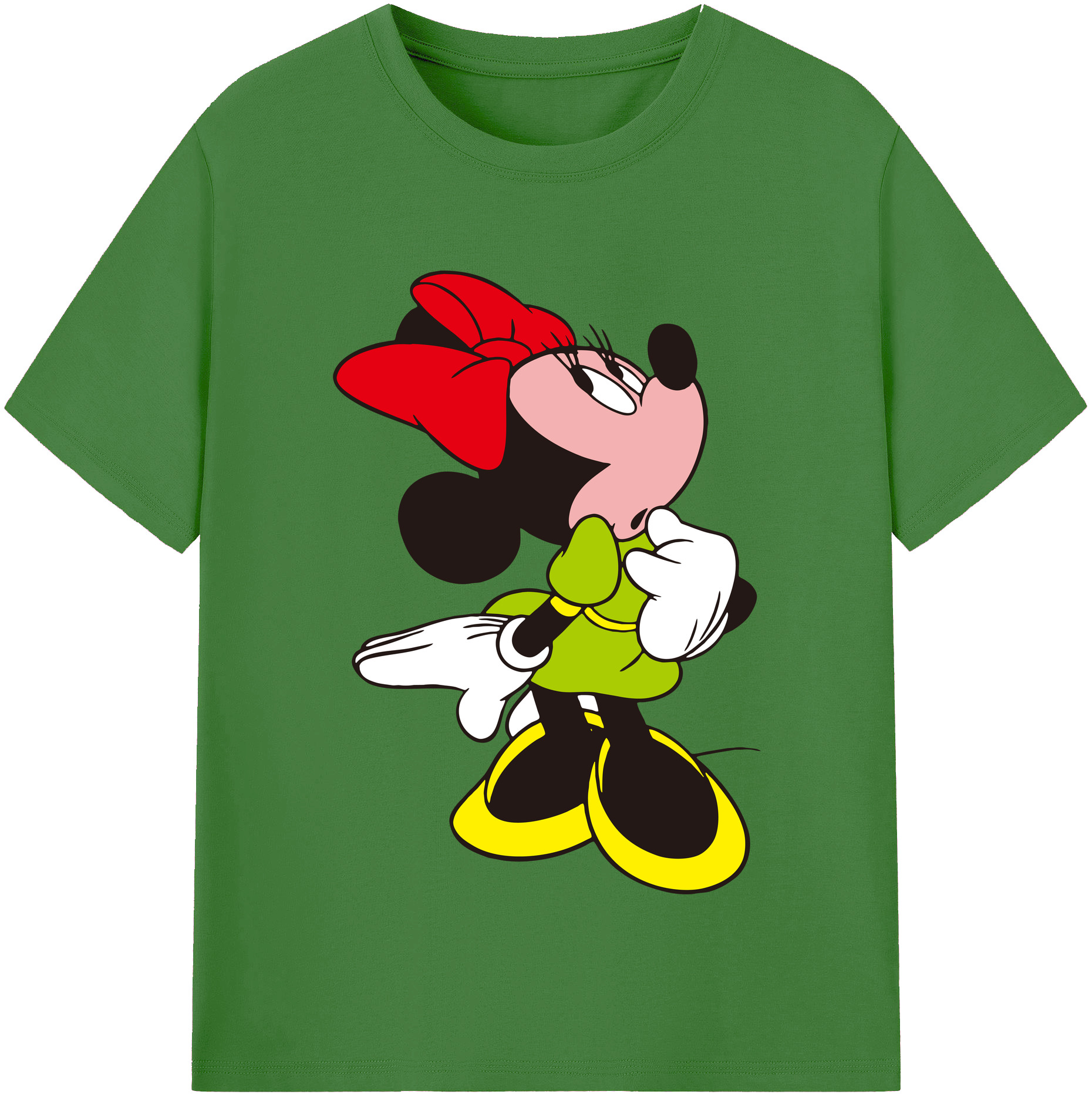 （画像用） ミッキーマウス Mickey Mouse レディースカジュアルプリントTシャツ（綿100％）